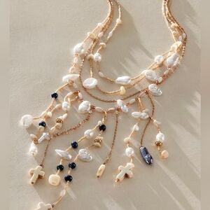 Free People Layered Charm Necklace Western Bohemian  Ariana Ost